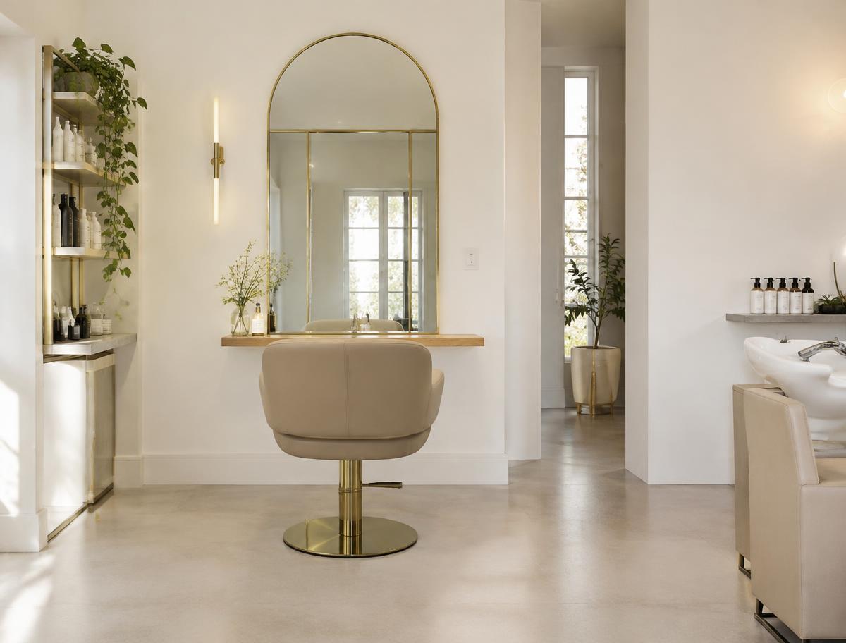 Interior de una peluquería luminosa